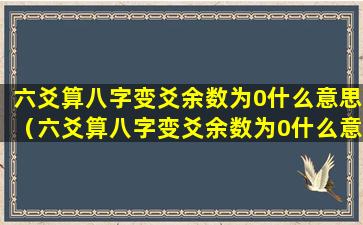 六爻算八字变爻余数为0什么意思（六爻算八字变爻余数为0什么意思啊）