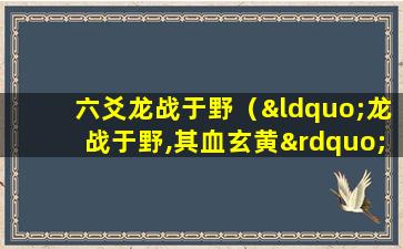 六爻龙战于野（“龙战于野,其血玄黄”是坤卦中哪一爻的内容）