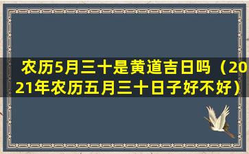 农历5月三十是黄道吉日吗（2021年农历五月三十日子好不好）