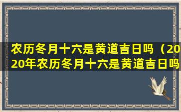 农历冬月十六是黄道吉日吗（2020年农历冬月十六是黄道吉日吗）