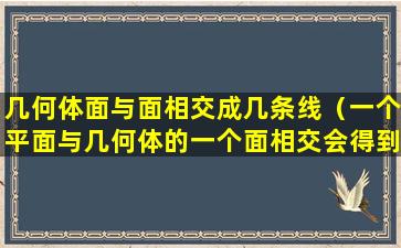 几何体面与面相交成几条线（一个平面与几何体的一个面相交会得到什么）