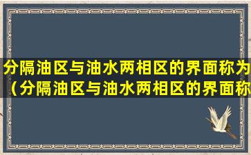 分隔油区与油水两相区的界面称为（分隔油区与油水两相区的界面称为什么）