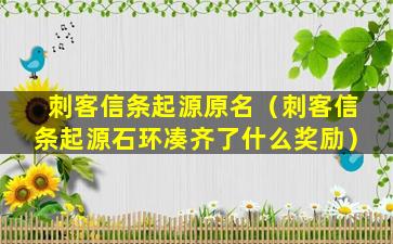 刺客信条起源原名（刺客信条起源石环凑齐了什么奖励）