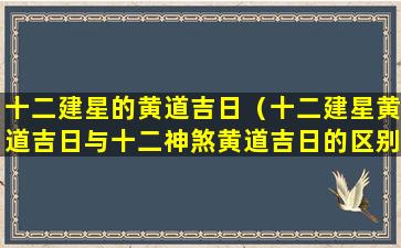 十二建星的黄道吉日（十二建星黄道吉日与十二神煞黄道吉日的区别）