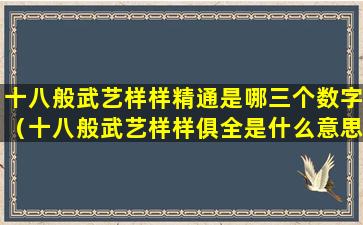 十八般武艺样样精通是哪三个数字（十八般武艺样样俱全是什么意思）