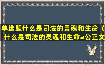 单选题什么是司法的灵魂和生命（什么是司法的灵魂和生命a公正文明b公平正义c人人平等）