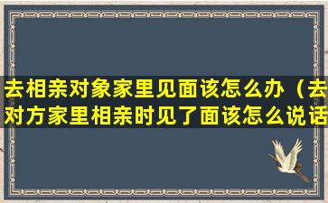 去相亲对象家里见面该怎么办（去对方家里相亲时见了面该怎么说话）