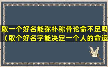 取一个好名能弥补称骨论命不足吗（取个好名字能决定一个人的命运吗）