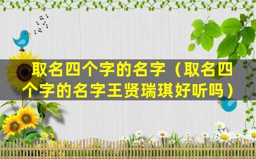 取名四个字的名字（取名四个字的名字王贤瑞琪好听吗）