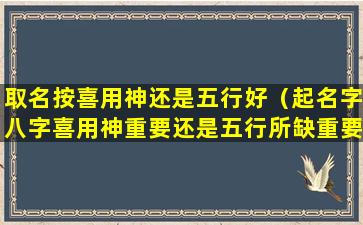 取名按喜用神还是五行好（起名字八字喜用神重要还是五行所缺重要）