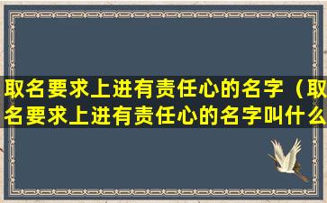 取名要求上进有责任心的名字（取名要求上进有责任心的名字叫什么）