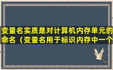 变量名实质是对计算机内存单元的命名（变量名用于标识内存中一个具体的存储单元）