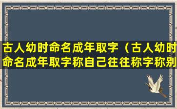 古人幼时命名成年取字（古人幼时命名成年取字称自己往往称字称别人往往称名）