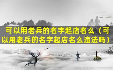 可以用老兵的名字起店名么（可以用老兵的名字起店名么违法吗）