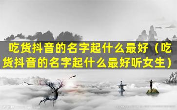 吃货抖音的名字起什么最好（吃货抖音的名字起什么最好听女生）