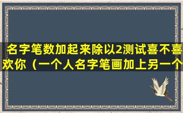 名字笔数加起来除以2测试喜不喜欢你（一个人名字笔画加上另一个人的笔画除以二是什么意思）