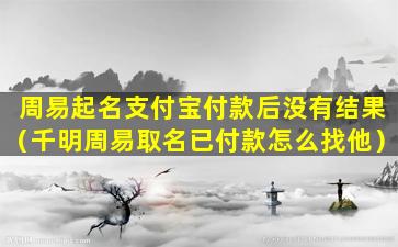 周易起名支付宝付款后没有结果（千明周易取名已付款怎么找他）