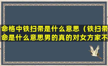 命格中铁扫帚是什么意思（铁扫帚命是什么意思男的真的对女方家不好吗）