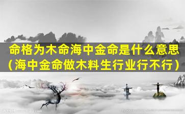 命格为木命海中金命是什么意思（海中金命做木料生行业行不行）