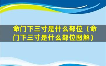 命门下三寸是什么部位（命门下三寸是什么部位图解）