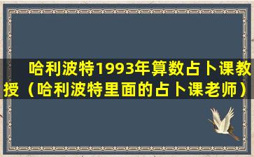 哈利波特1993年算数占卜课教授（哈利波特里面的占卜课老师）