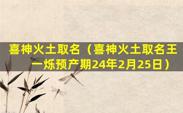 喜神火土取名（喜神火土取名王一烁预产期24年2月25日）