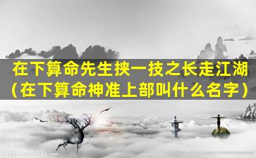 在下算命先生挟一技之长走江湖（在下算命神准上部叫什么名字）