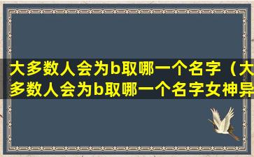 大多数人会为b取哪一个名字（大多数人会为b取哪一个名字女神异闻录）