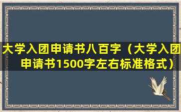 大学入团申请书八百字（大学入团申请书1500字左右标准格式）