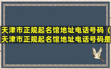 天津市正规起名馆地址电话号码（天津市正规起名馆地址电话号码是多少）