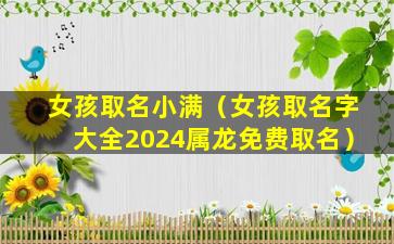 女孩取名小满（女孩取名字大全2024属龙免费取名）