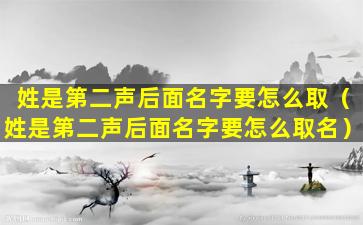 姓是第二声后面名字要怎么取（姓是第二声后面名字要怎么取名）