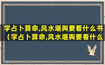 学占卜算命,风水堪舆要看什么书（学占卜算命,风水堪舆要看什么书好）