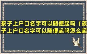 孩子上户口名字可以随便起吗（孩子上户口名字可以随便起吗怎么起）