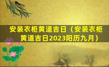 安装衣柜黄道吉日（安装衣柜黄道吉日2023阳历九月）