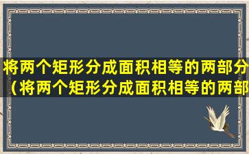 将两个矩形分成面积相等的两部分（将两个矩形分成面积相等的两部分叫做什么）