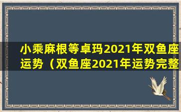 小乘麻根等卓玛2021年双鱼座运势（双鱼座2021年运势完整版唐立淇）