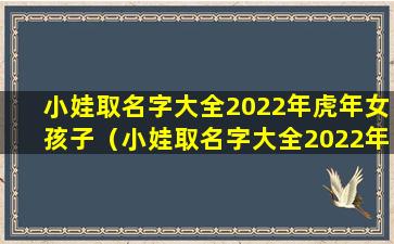 小娃取名字大全2022年虎年女孩子（小娃取名字大全2022年虎年女孩子怎么取）