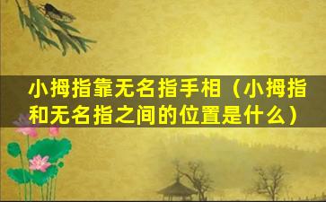 小拇指靠无名指手相（小拇指和无名指之间的位置是什么）