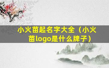 小火苗起名字大全（小火苗logo是什么牌子）