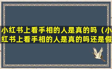 小红书上看手相的人是真的吗（小红书上看手相的人是真的吗还是假的）