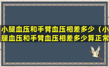 小腿血压和手臂血压相差多少（小腿血压和手臂血压相差多少算正常）