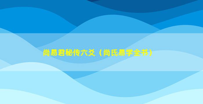 尚易君秘传六爻（尚氏易学全书）