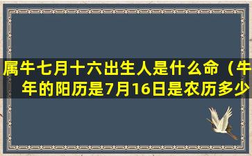 属牛七月十六出生人是什么命（牛年的阳历是7月16日是农历多少）