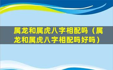 属龙和属虎八字相配吗（属龙和属虎八字相配吗好吗）