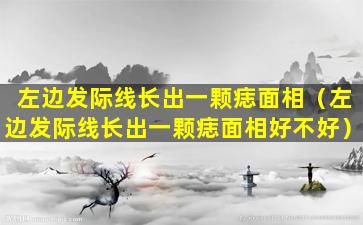 左边发际线长出一颗痣面相（左边发际线长出一颗痣面相好不好）