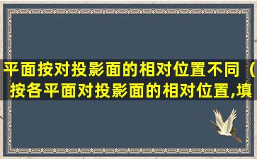 平面按对投影面的相对位置不同（按各平面对投影面的相对位置,填写它们的名称和倾角）