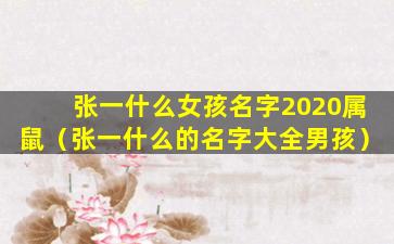 张一什么女孩名字2020属鼠（张一什么的名字大全男孩）