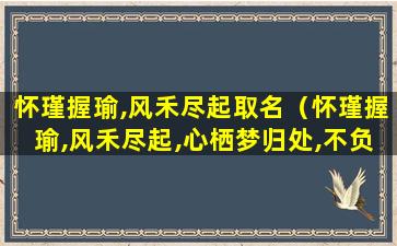 怀瑾握瑜,风禾尽起取名（怀瑾握瑜,风禾尽起,心栖梦归处,不负韶华年）