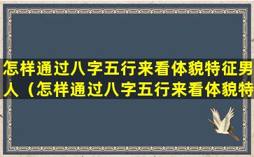 怎样通过八字五行来看体貌特征男人（怎样通过八字五行来看体貌特征男人的性格）